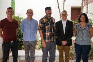 Tenured Professors Katherine Brion, Kristopher Fennie, Ryan Buyssens, Nicolas Delon and Peter Cook